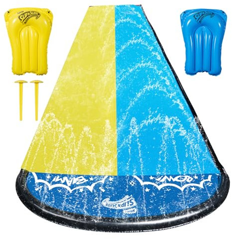 Wham-O Scivolo a doppia onda 548.64 cm con Boogie, per bambini da 5 a 12 anni Giocattoli estivi facili da montare