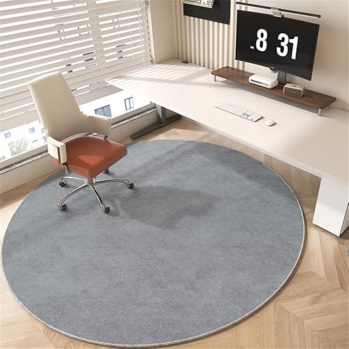 Odot Alfombra para Silla de Escritorio Redonda, Alfombra Protectora Suelo Silla Ruedas Antideslizante Gaming, Tapete de Protección de Oficina, para Parqué Suelos Duros (Gris,140cm)