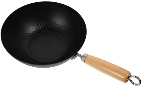 CIYODO Piccola Wok in Ferro Battuto Padella Wok Per Fornello A Gas Accessori Da Cucina A Casa Utilizzabile Su Fiamme Libere Legna