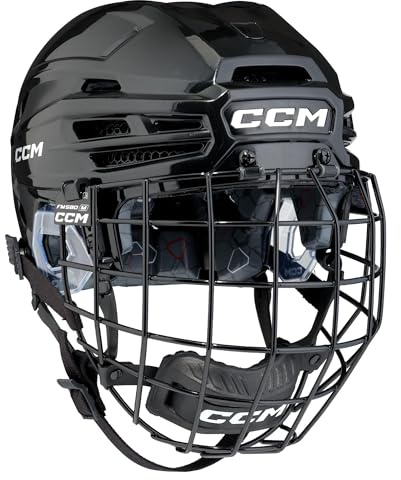 CCM Tacks 920 Senior - Casco de hockey con combinación de jaula (negro, L)