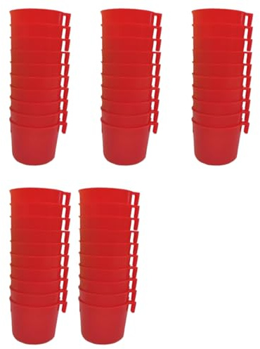 Suministros de Gallo de Gamefowl, alimentador de Paloma de plástico de 50 Piezas, alimentador de Pollo Colgante, Suministros de alimentación y riego de Aves fáciles de Eliminar para Aves de Cami