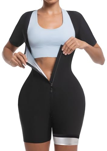 Meiosuns Traje Sauna Mujer Adelgazante Traje, Pro Abdominal Reductoras Fajas, Barriga Grasa Quema Fajafit, Deportiva Adelgazantes para Deporte, Yoga, Fitness Gimnasio