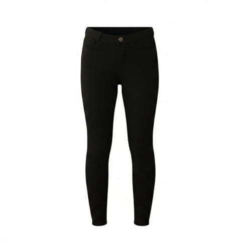 Amagogo Pantalon d'Équitation Enfant Pantalon Culotte Breeches Jodhpurs Coupe Longue Ajustée Élasticité Confortable Renforts aux Genoux pour Protection, Black, 10