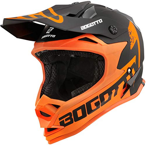 Bogotto V321 Soulcatcher Motocross Helm, orange/schwarz, L