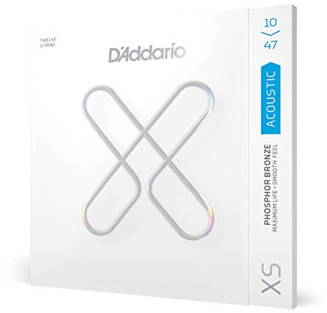 D'Addario XS Corde per Chitarra Acustica, Bronzo Fosforoso, Leggere, 12 Corde, 10-47