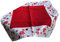 Westernlifestyle Tischläufer Tischdecke Mitteldecke Tischband gestickt Rosen Rot Weiss Silber Grau (85 x 85, Rot/Weiss)
