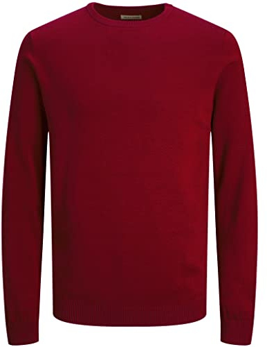JACK & JONES Stickad tröja för herr klassisk, Röd (Red Dahlia), M
