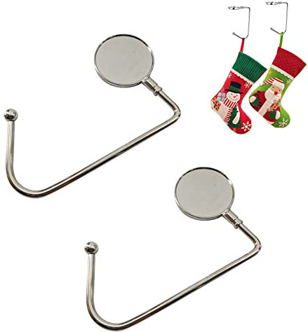 BAOSROY Weihnachtsstrumpf Halter,Kaminhaken Weihnachtsstrumpf,Nikolausstrumpf Halter,Weihnachtsstrumpf Haken,Weihnachtssocken Halter,Kamin Anhänger Tisch Handtaschenhalter (2)