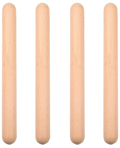 NAUZE 2 Pairs Wooden Music Percussion Sticks Natural Hardwood Music Lummi Sticks Classical Percussion Instrument
