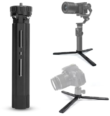 Akeipho Justerbart ministativ i aluminium, skrivbordsstativ för DSLR-kameror, Zhiyun Weebill/Smooth/Crane, DJI Ronin S/SC/RSC/RS, Osmo Mobile, stabiliseringshandtag (4-nivåjusterbart)