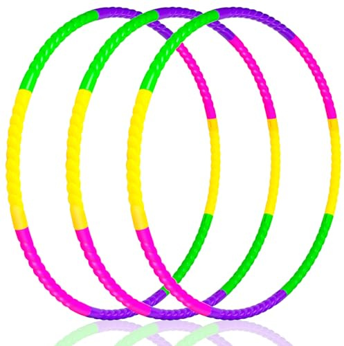 Toy Color Hoop for Kids, Colorful Hoops Detachable Adjustable Weight&Size,Toys Gifts Kids Games Fitness Exercise Dance Pet Party Decoration Training School Sports Outdoor Indoor Gymnastic Activities