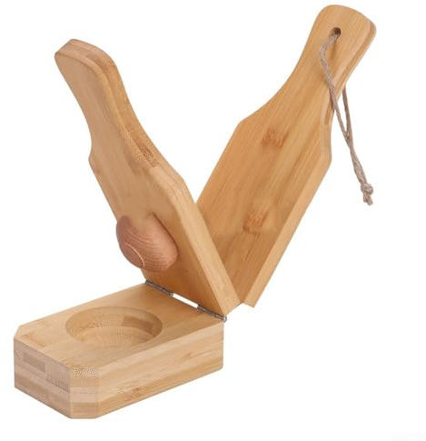 Zoegneer 2-in-1 Tostones Maker Kochbananen-Presse aus Holz, Bananenpresse, Nahrungsergänzungsmittel, Bananen-Kuchenpresse