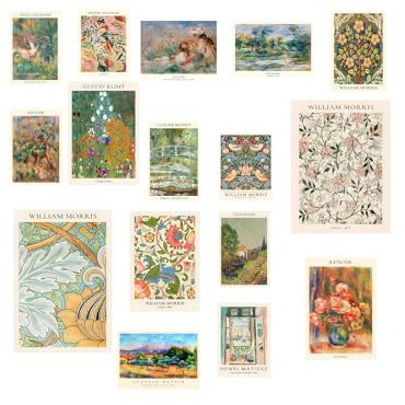 SIETIOJI Abstrakte Leinwand Galerie Wanddrucke Poster für Raum Ästhetik, Matisse Van Gogh Monet Berühmte Künstler Malerei Abstrakte Wand Kunstdrucke Satz von 16