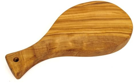 Abio NAB3.E - Planche à découper en bois d'olivier avec poignée - Mini Goccia - 22 x 12 x 1 cm - Planche à découper en bois - Planche à découper en bois - Plateau de service - Planche à petit-déjeuner