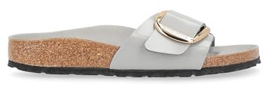 BIRKENSTOCK Madrid Big Buckle Sandale Aus Grauem Leder, Size: 38
