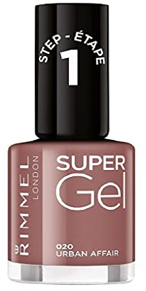 Rimmel Super Gel Nail Polish 020 Urban Affair | Glossy gel-like manicure,, no base coat or UV lamp, intense colour, 3D shine, up to 14 days chip-resistant wear, wide brush
