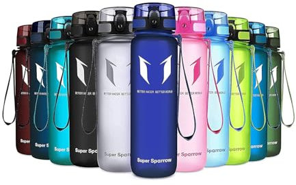 Super Sparrow Sport Vattenflaska - 750ml - Giftfri BPA-Fri och Miljövänlig Tritan Co-polyesterplast - för Löpning, Gym, Yoga, Utomhus och Camping
