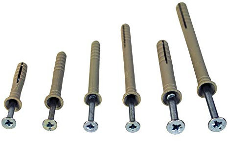 50 Stück Nageldübel 6 x 60 mm Schlagdübel verzinkt vormontiert für Beton