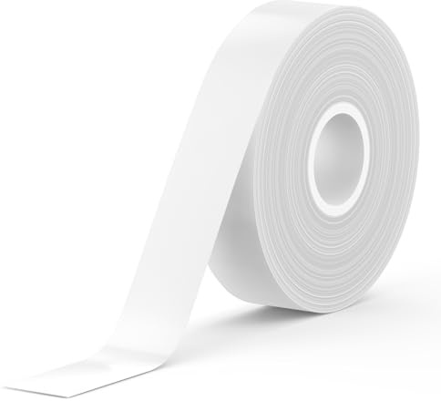 SUPVAN KATASYMBOL E10/E11/E16 Självhäftande Termiska Multifunktionella Adressetiketter För Kök, 15 mm X 6 m, Svart På Vit | Kontinuerlig plasterad, vattentät och oljebeständig, ofarlig för barn, robust, automatisk detektering, skola/hem/kök/kontor