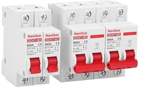 Disjoncteur DC MCB 12V 24V 48V 60V 110V disjoncteur batterie interrupteur de protection positif négatif court-circuit 2P 10A 20A 50A 100A 125A 150A Disjoncteurs (Size : 1P-1P, Color : 16A)