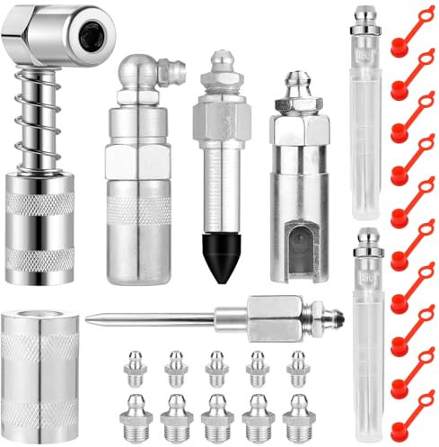 FSWWSF Fettpresse Mundstück Fettpresse Aufsatz für Aufsatz Fettpressenrohr für schmiernippel für alle Arten Verschleißfest und Rostfrei Verformt Sich Nicht Leicht