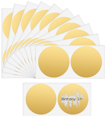 ElevateTech Scratch Off Sticker Labels, 50 Pcs Round Self Adhesive Scratch Off Cards 2 Inches Gold Scratch Off Stickers for DIY Reward Raffle Card Creating