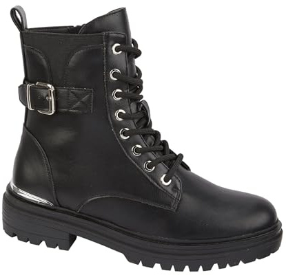 A2Z Bottes de combat pour femme en cuir synthétique avec sangle à lacets et boucle confortables pour l'armée, la police, la patrouille en plein air, cadet, travail à talon bas