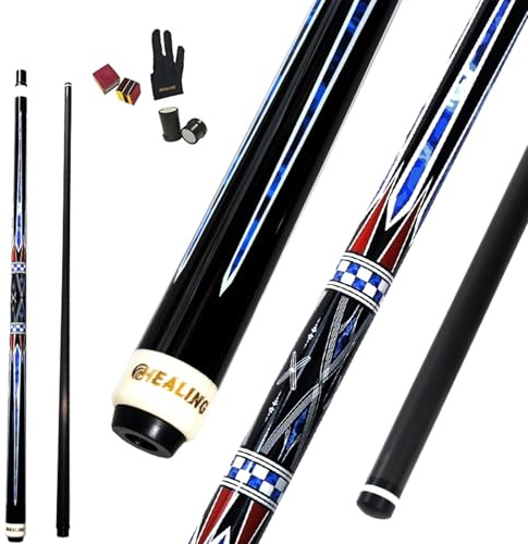 KHEALING Kolfiber biljardkö, 12,9 mm huvud, 147 cm biljardutrustning, kolfiber kö, 538,6-567 g, bra för att riva av