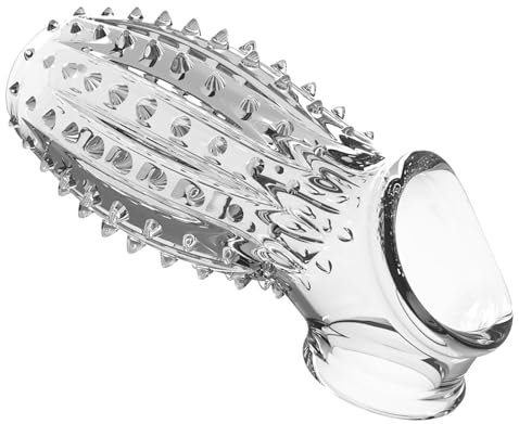 Kutocesy Manicotto Trasparente per il Guaina Pene in TPE con Struttura Giocattolo Riutilizzabile per Coppie e Uomini (Transparent)