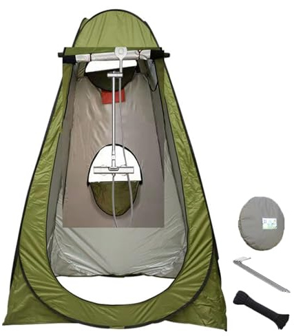 Tienda de baño de ducha, camping cabina de ducha portátil, vestuario de configuración instantánea, tiendas de privacidad para playa, camping, senderismo, ducha exterior, aseo, refugio verde