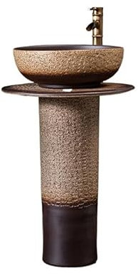 HTTGDGDH Lavabos sur Colonne Lavabo sur Colonne Domestique Lavabo sur Colonne en Céramique Lavabo sur Pied Lavabo sur Colonne De Salle De Bain