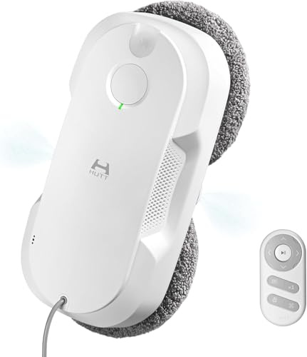 HUTT DDC56 Window Cleaner Robot with Remote Control, 3800Pa Intelligent Navigation Robot Vacuum Cleaner for Windows, Glass, Tiles, Bathroom Cleaning with Multiple Safety Guarantee (HUTT DDC56)