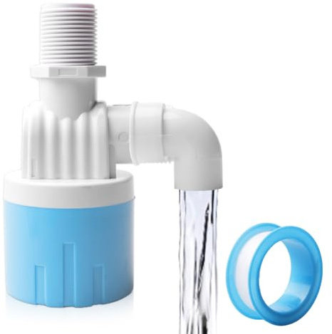 Schwimmerventil für Wassertanks 3/4 Innenoberer Wassereinlass Automatisches Schwimmerventil Wasserstandsregelventil mit Oberanschluss aus Kunststoff für Fischteiche Pools, Viehtränken