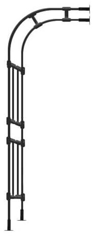 Enrejado de arco de jardín para plantas trepadoras, pérgola de medio arco de metal, resistente a la intemperie, negro, 120 x 240 x 50 cm, cenador de jardín resistente para decoración al aire libre