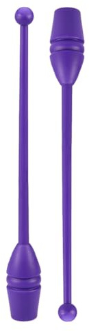 GARVALON Bastones de Gimnasia Rítmica Adultos 2 Piezas de Plástico 35 CM Color Púrpura Accesorios de Gimnasia Rítmica para Entrenamiento Práctica y Competición Artística