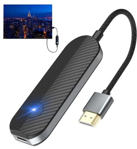 Amesor Adaptateur sans Fil Streaming TV,Plug-and-Play 1080P HD,Récepteur sans Fil pour Tablette | pour Smartphone Tablette PC Moniteur Maison Dortoir Appartement