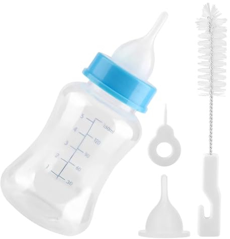 Biberón De Lactancia Set Biberón Con Tetina Mascotas 150ml | Kit de Alimentación para Mascotas Para Diario En El Hogar Viajes Nocturnos Al Veterinario Apartamentos Vacaciones Y