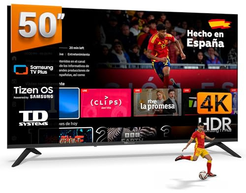 TD Systems - Smart TV 50 Pulgadas 4K con Tizen OS 8.0 Powered by Samsung, sintonizador Triple de televisión (DVB-T2/C/S2). Televisores del 2026 - PRIME50C22TIZEN