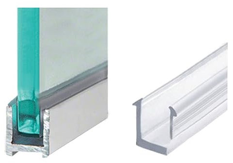 Aluminium U-Profil Dusche 100cm Edelstahl gebürstet I Wandanschlussprofil für 8mm Glas Duschabtrennung I Wandprofil Walk-In-Dusche I Duschprofil I Klemmprofil Wandhalterung