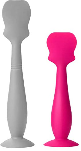 Windelcreme Applikator Neugeborene Windel Creme Pinsel Silikon Creme Applikators mit Saugnapf Spachtel fürs Baby Po für Babys 2 Stück