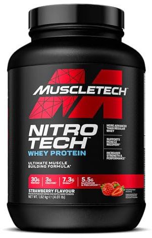 Muscletech NitroTech Proteinpulver, Muskelaufbau-Formel, 4lbs, Erdbeere
