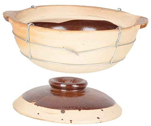 Cabilock Casseruola Argilla Con Manici Pentola Per Cucina Per Stufati e Risotti Resistente Alle Temperature Facile Da