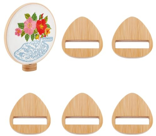 OLYCRAFT 6Pcs Support de Présentation pour Cerceau de Broderie en Bois Triangulaire Chevalets pour Cerceau de Broderie Base en Bois Support pour Cerceau pour Broderie Point de Croix