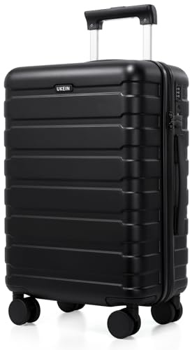 Roadcheer Ensemble de valises rigides avec 4 roues, grand, en PC, léger, valise de voyage avec serrure TSA, Noir , Koffer, Moderne