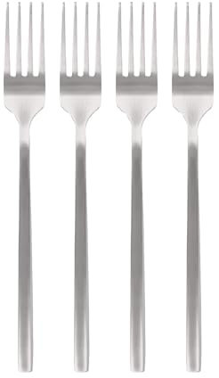 Argon Tableware 4 Stainless Steel Dinner Forks – 19.5cm Silver Finish Modern Cutlery Set for Dining & Entertaining – Stylish Dishwasher Safe Tableware
