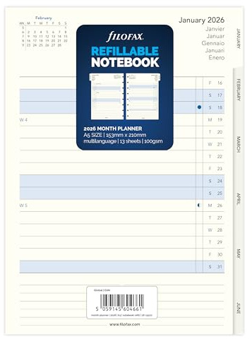 Filofax Calendar A5 Notebook Month Planner 2026