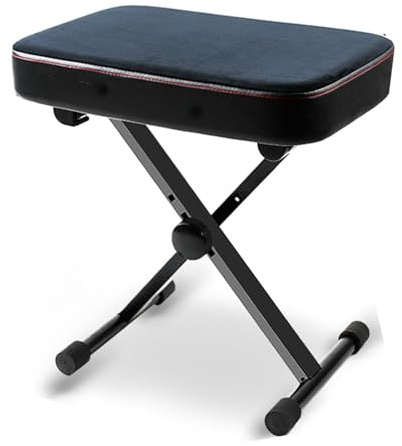 Tabouret de piano pliable réglable en cuir vert pour clavier, supporte 174,6 kg, parfait pour adultes et enfants, idéal pour les concerts scolaires et la pratique de la musique
