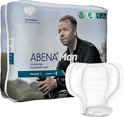 Abena Man Formel 2 Inkontinenzeinlagen für Herren, Eco-Label-Inkontinenzeinlagen, extra Schutz, atmungsaktiv und bequem mit schneller Absorption, diskret, 700 ml Saugfähigkeit, 15 Stück