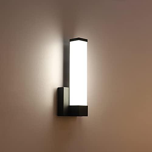 7Degobii Black Wall Sconce for House Decor LED Wall Lights for Bedroom Bedside Wall Lamp Modern Indoor LED Hallway Sconces Wall Lighting 12 Inch Height 12W 4000K