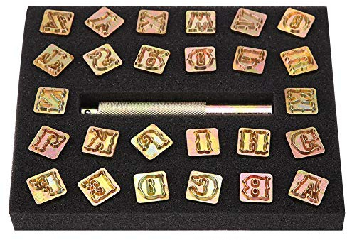 Alphabet Punch Stamp, 13mm Metal Stamp Punch Set Diseño Vintage Alfabeto 26 Letras Herramienta de troqueles Craft para DIY Arte hecho a mano Trabajo